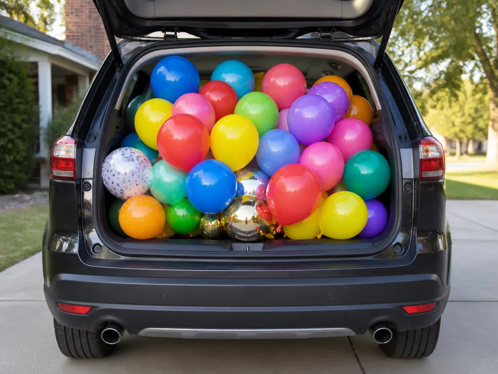 Balloon Types And Transport Risks - how many balloons will fit in an suv