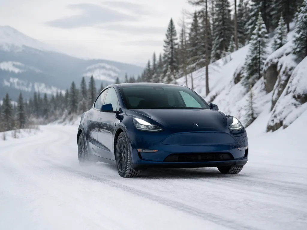 Best Winter Tires For Model Y Grip - tesla model y in snow and winter driving