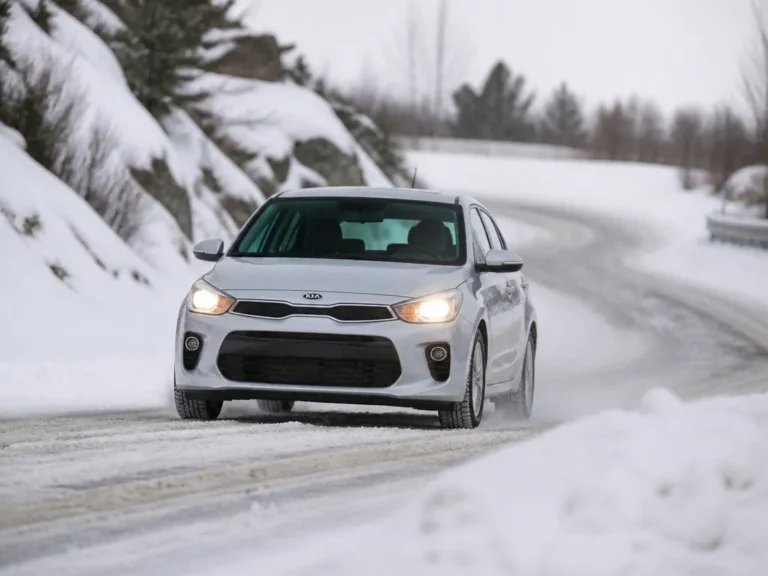 kia rio in snow and winter driving