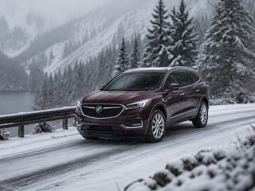 Snow Starts, Merges, And Hill Climbs - buick enclave in snow and winter driving