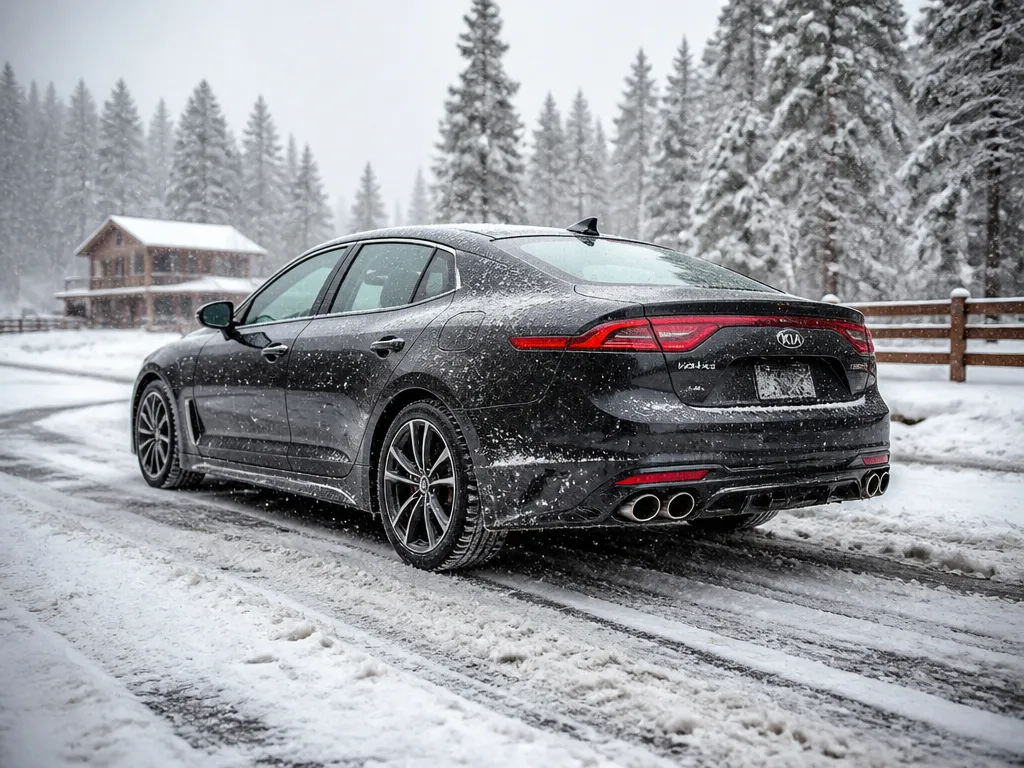 Winter Tires Vs All-seasons - kia stinger in snow and winter driving